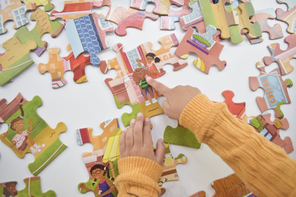 Puzzle featuring multicultural children