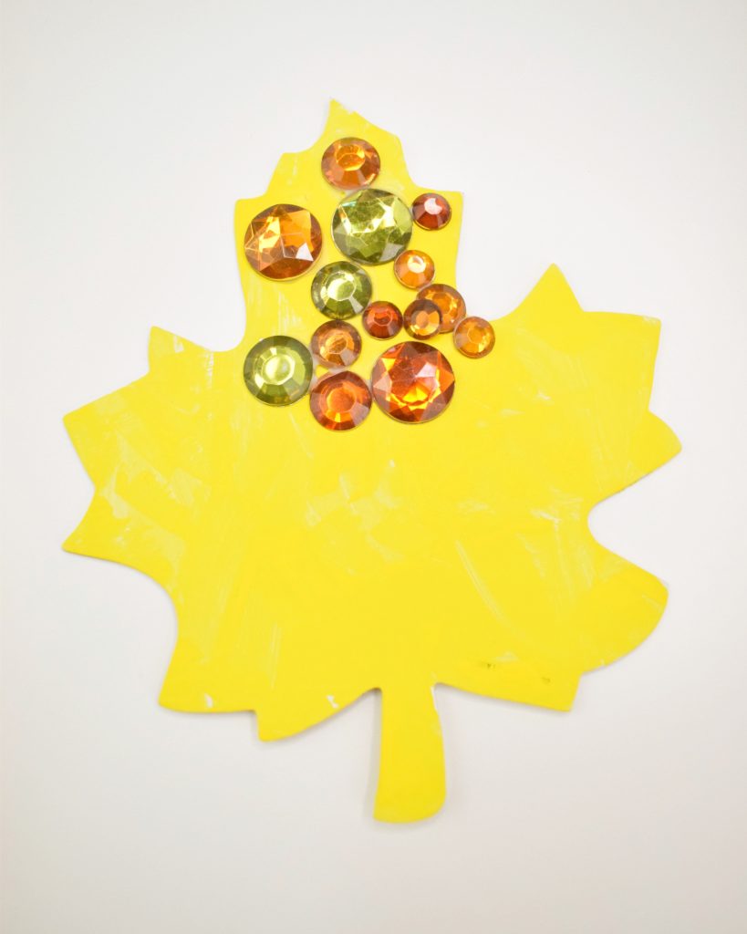 Yellow leaf with flatback jewels