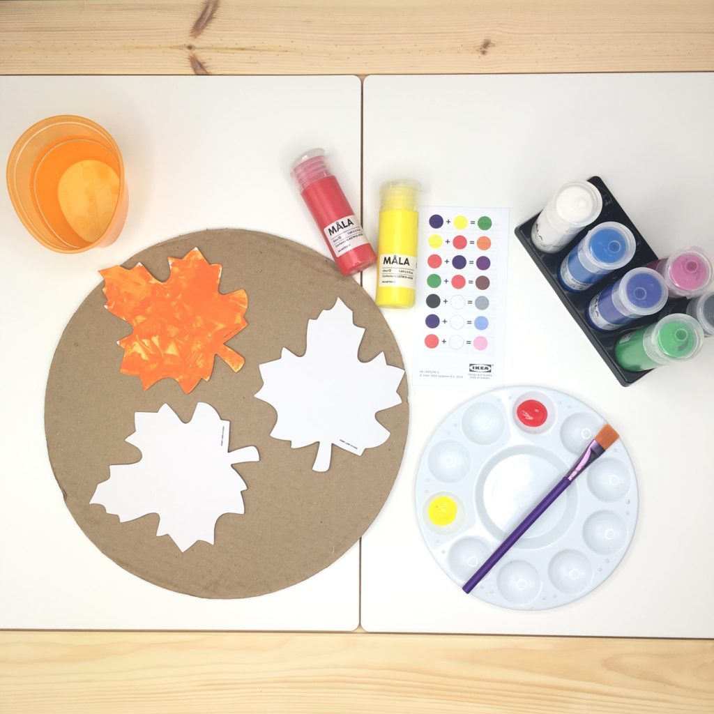 Ikea MALA paint fall activity for preschoolers