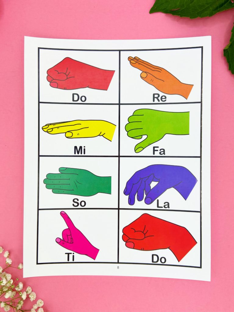 Solfege Hand Signs free printable flashcards