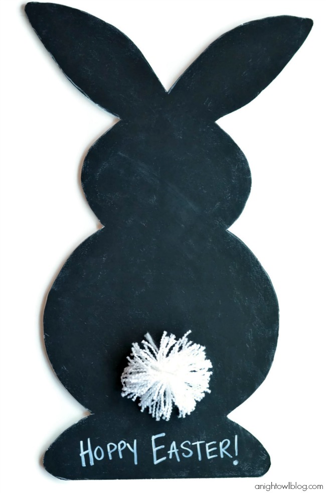 black foam chalkboard bunny