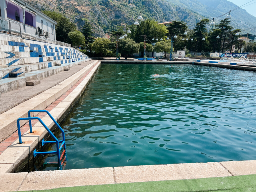 Kotor Bay natural sea pool where they play water polo